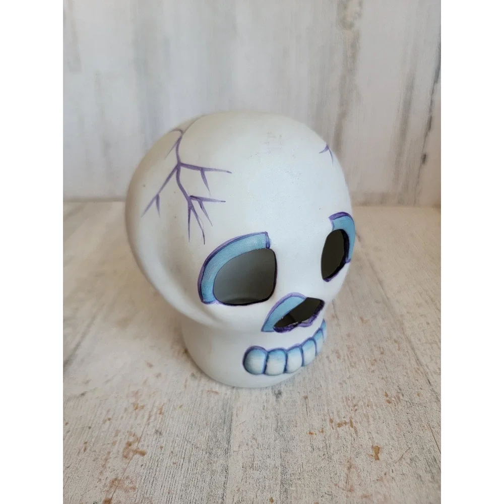 Vintage amscan skull porcelain tea light Halloween cover candle home decor